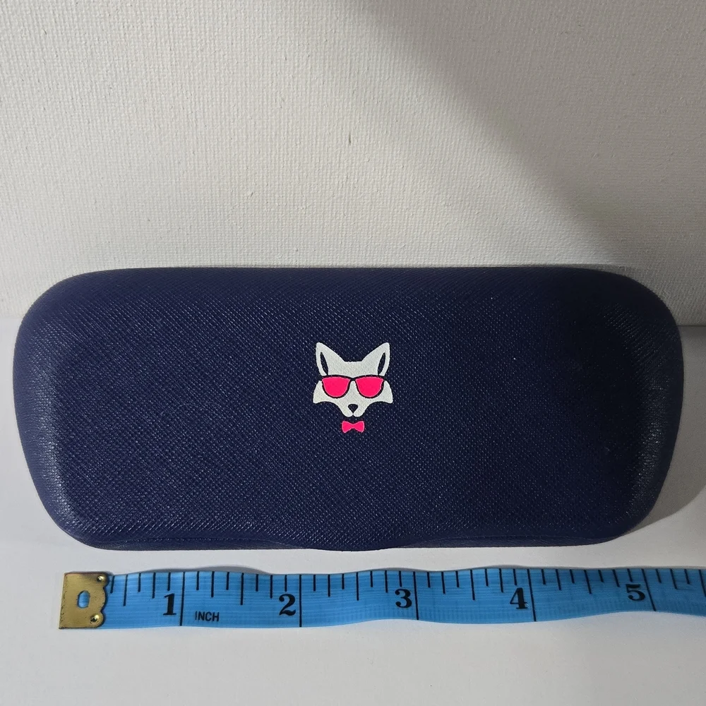 Navy Blue Kids Glasses Case with Fox Logo